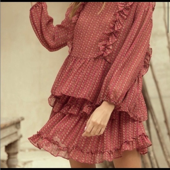 MISA Los Angeles Manya Ditsy Tiered ruffle Skirt - Picture 3 of 12